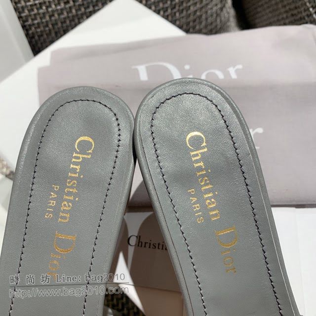 DIOR女鞋 迪奧2021專櫃新款磨砂新大底涼拖 Dior一字型刺繡平拖  naq1504